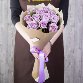 11 Роз 60 см Эквадорские Лиловые