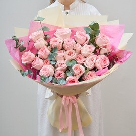 27 Roses 60 cm Peony Pink