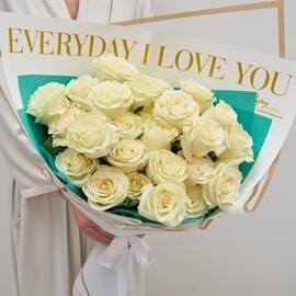 27 Roses 50 cm Ecuadorian White