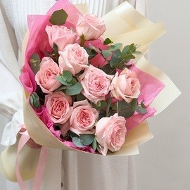 9 Peony Pink Roses 60 sm