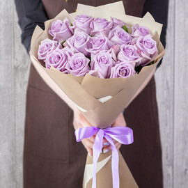 15 Роз 70 см Эквадорские Лиловые