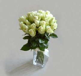 Белые Розы 25шт (40см)