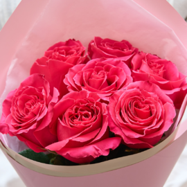7 Roses 60 cm Ecuadorian Pink