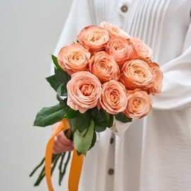 11 Роз 70 см Французские Персиковые