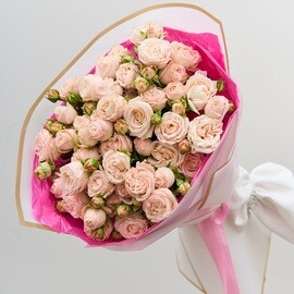 11 Роз 60 см Французские Кустовые Кремовые