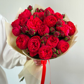 15 Roses 70 cm Peony Bush Red