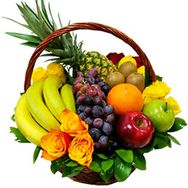Fruit Basket with Roses