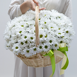 Charming Basket of Chrysanthemums