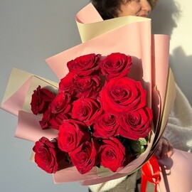 15 Эквадорских Красных Роз 70 см
