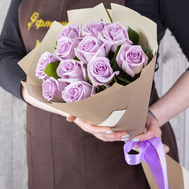 11 Роз 70 см Эквадорские Лиловые