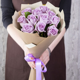 11 Роз 80 см Эквадорские Лиловые