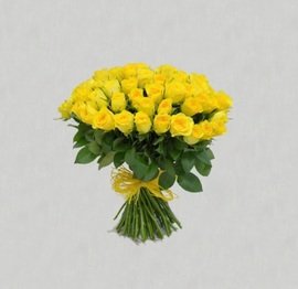 Желтые Розы 55шт (40см)