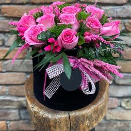 18 Imported Roses and Jewelry in a Velvet Box