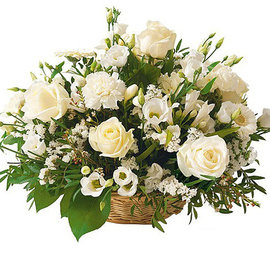 White Flowers in a Basket