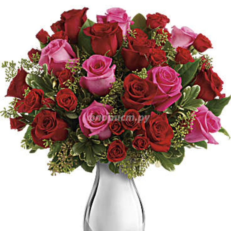 True Romance Bouquet with Red Roses, deluxe