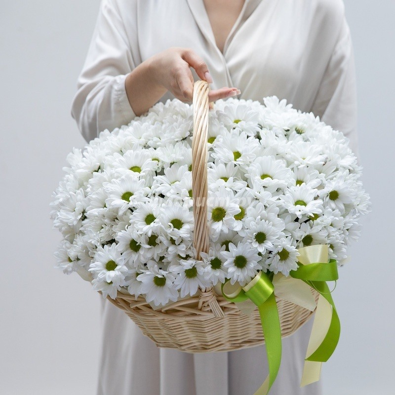 Charming Basket of Chrysanthemums, standard