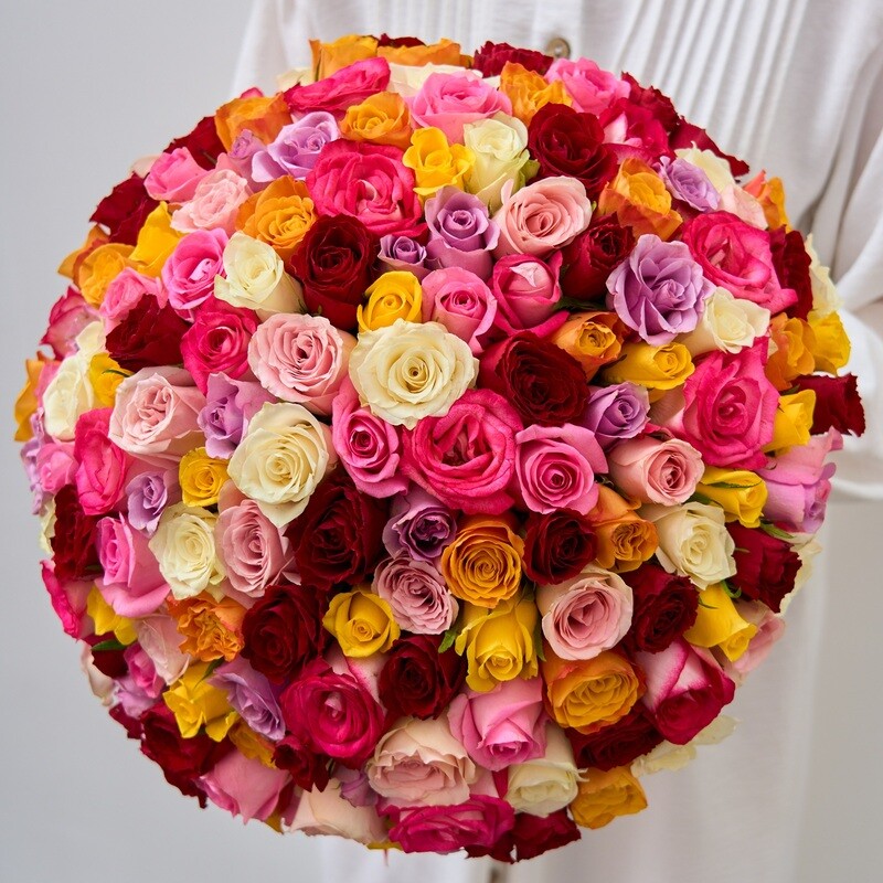 151 Разноцветная Кенийская Роза, 151 роза