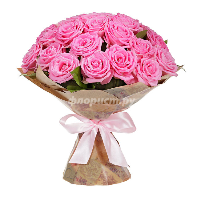 Букет из Розовых Роз, 25 роз
