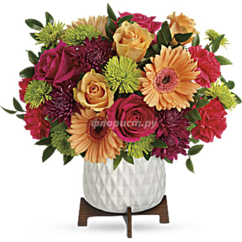 Mid Mod Brights Bouquet, deluxe