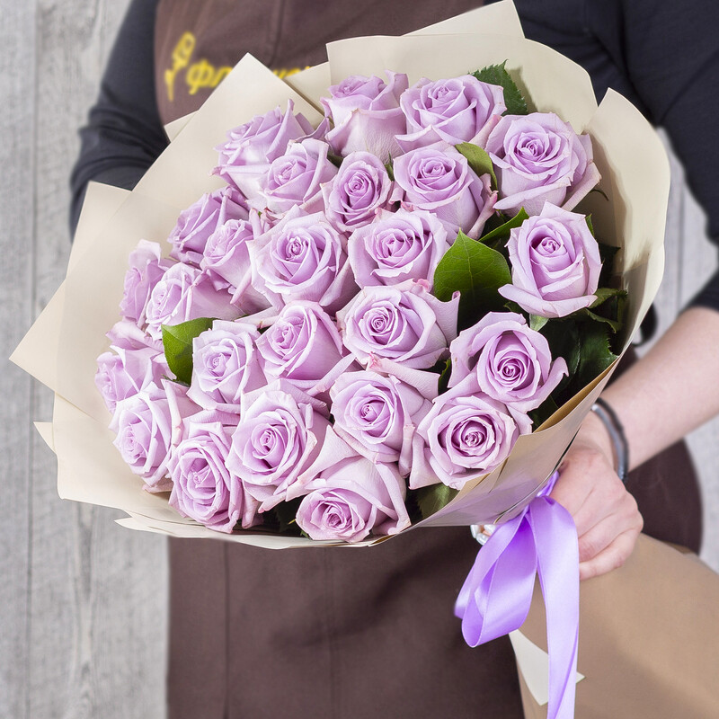 25 Роз 70 см Эквадорские Лиловые, 25 роз