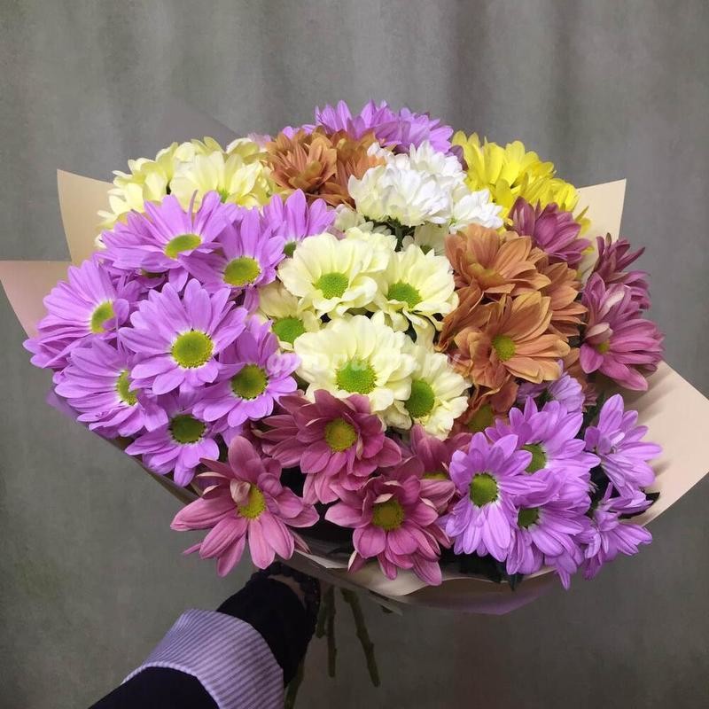 Bouquet with Multicoloured Chrysanthemums, standard