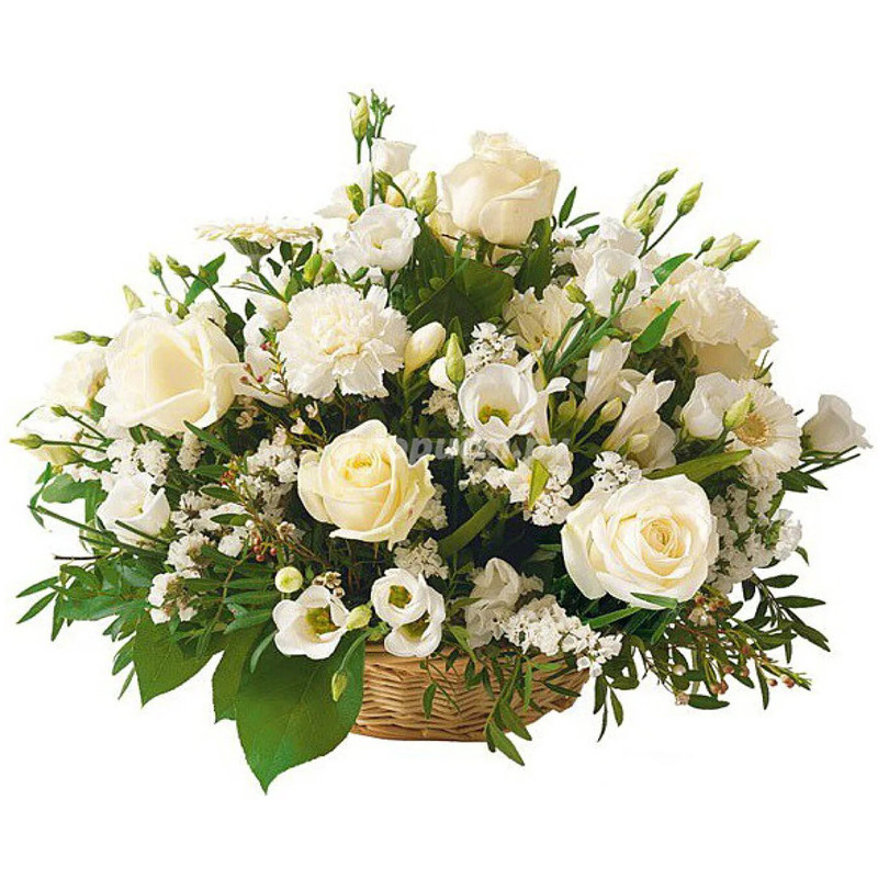 White Flowers in a Basket, standard