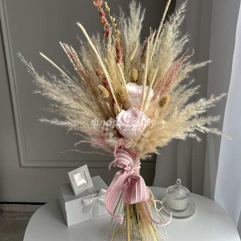 Bouquet of dried flowers "Pink breath", standard