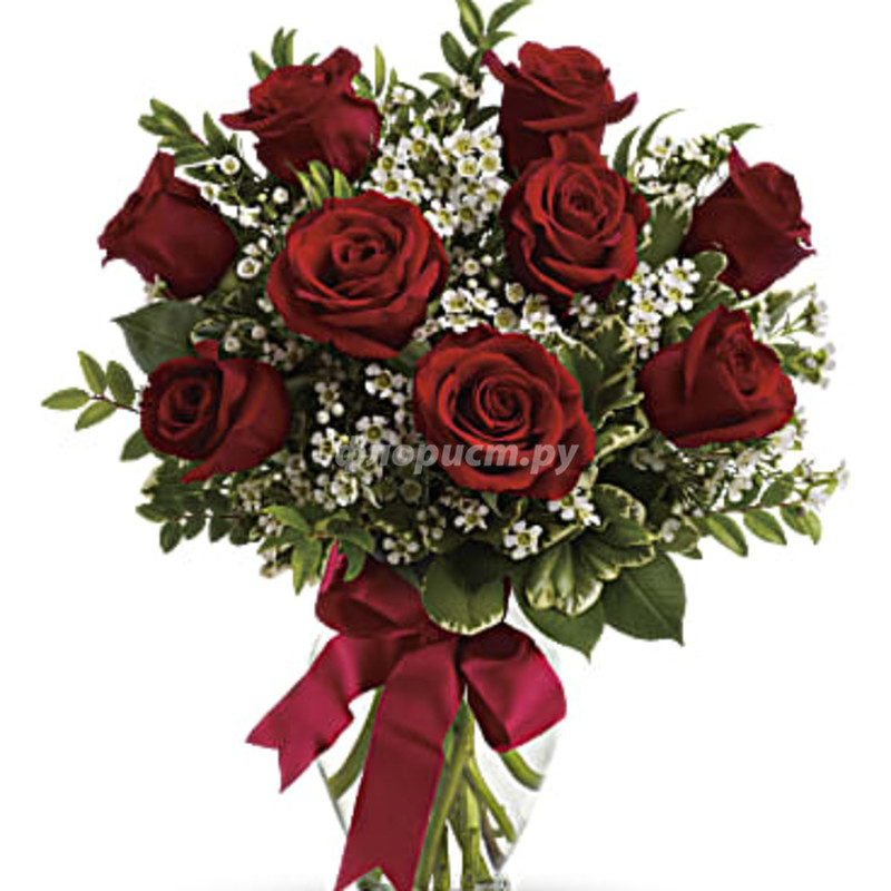 Thoughts of You Bouquet with Red Roses, deluxe