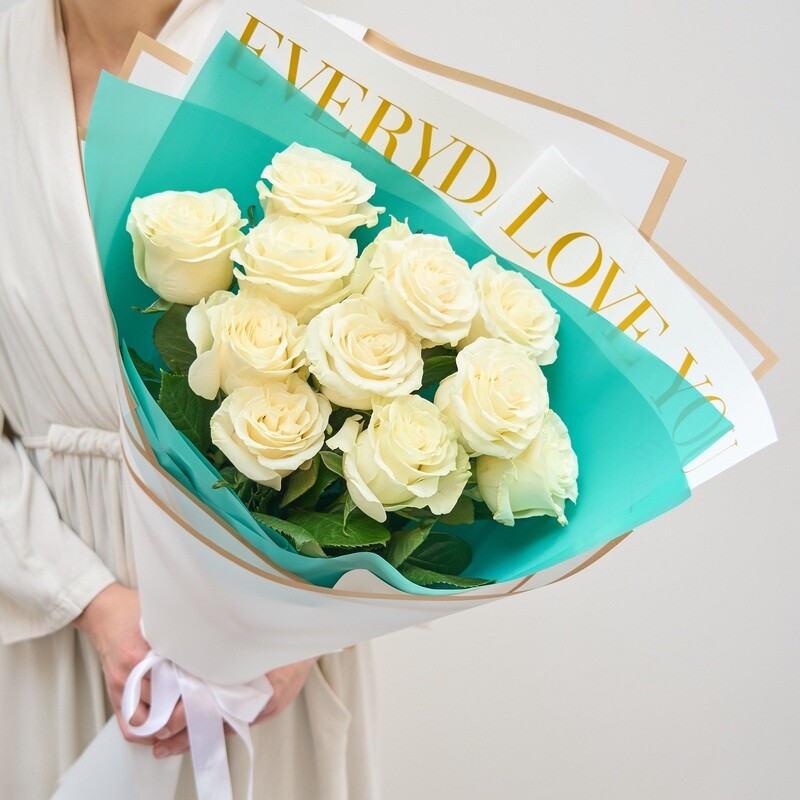 11 Роз 70 см Эквадорские Белые, 11 роз