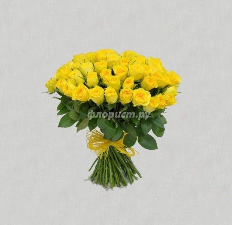 Желтые Розы 55шт (40см), стандартный