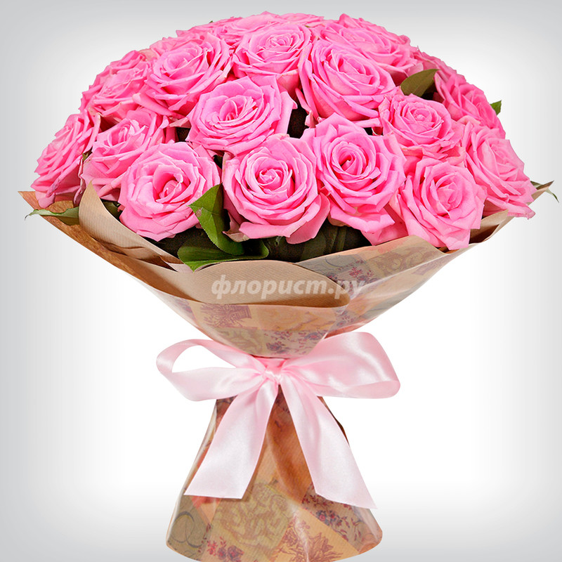 Букет из Розовых Роз, 25 роз