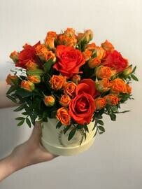 Flowers in a box Orange mood