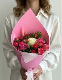 The bouquet is a sweet compliment
