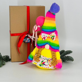 Candy bouquet with a soft toy