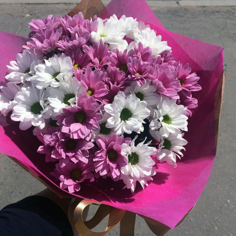 Bouquet of 7 colorful chrysanthemums, standart