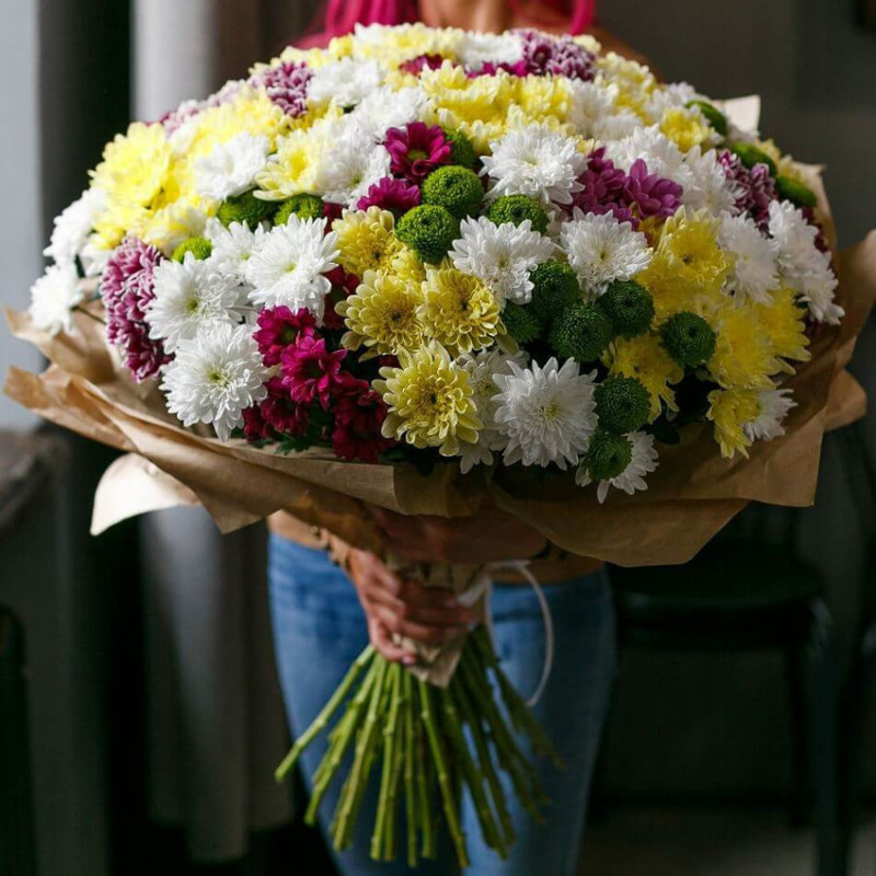 Bouquet of 51 chrysanthemums, standart