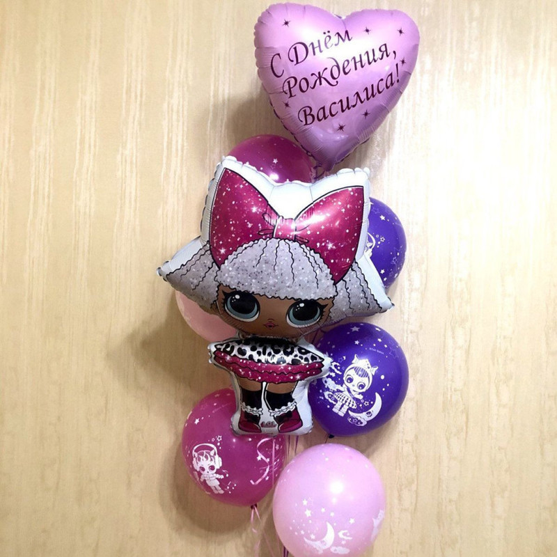 Birthday balloons with Lol doll, standart