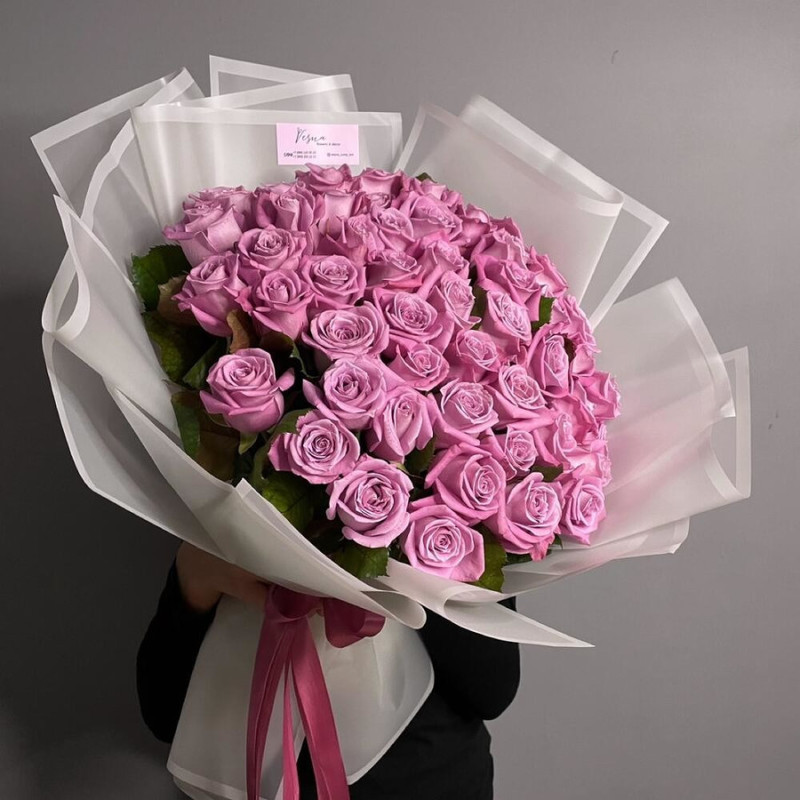 51 fragrant roses in craft packaging, standart
