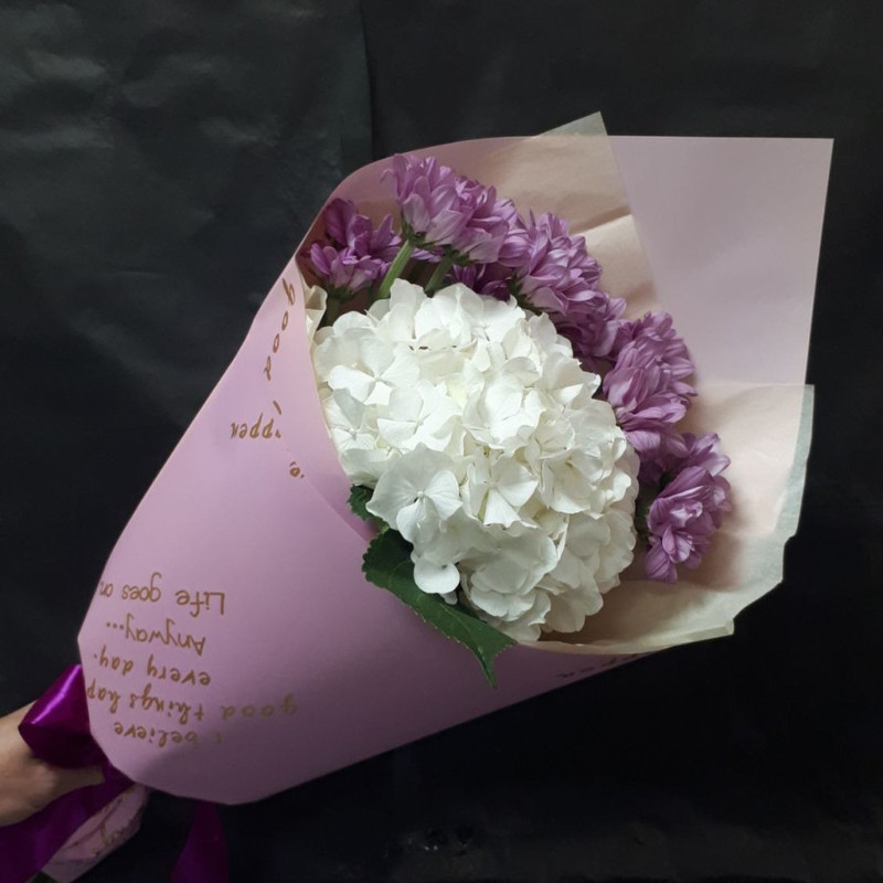 Bouquet-bag with Hydrangea, standart