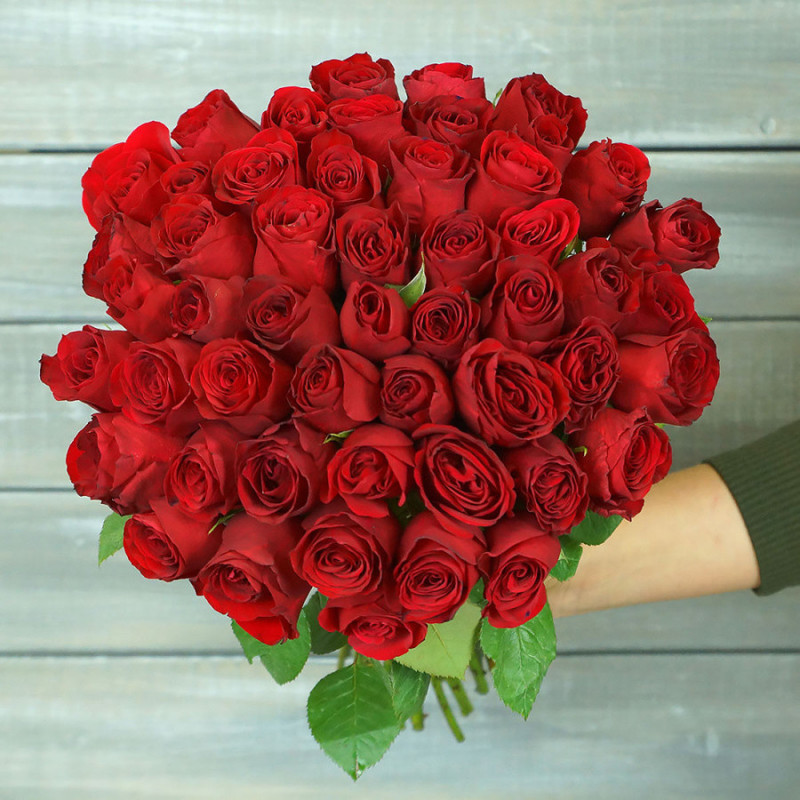 51 red Kenyan roses (40 cm), standart