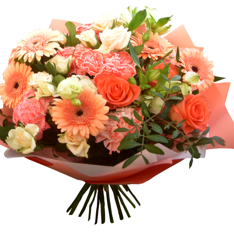 bouquet in coral colors, standart