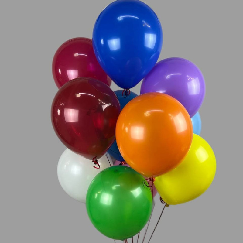 Plain balloons with helium 11 pcs, standart