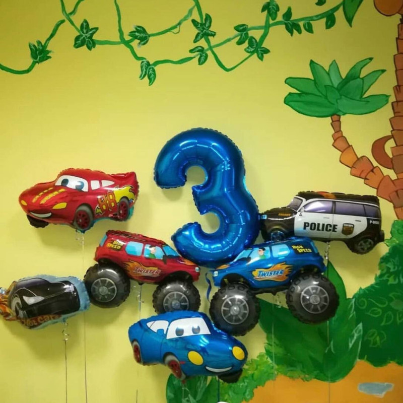 Number and 6 cars, standart