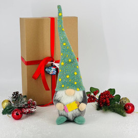 Жаңа жылға арналған Gnome интерьерінің қолдан жасалған қуыршақ сыйлығы