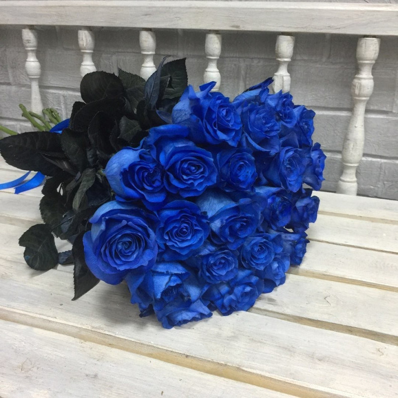 25 синих роз, стандартный