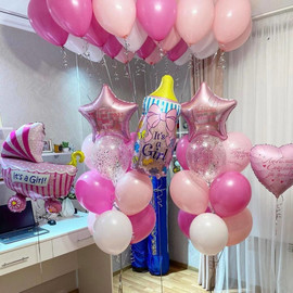 Balloons for a girl's discharge