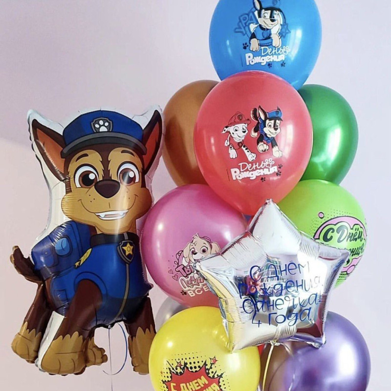 Balloons with a foil figure Racer, standart