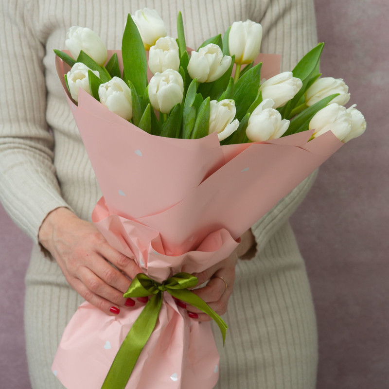 белые тюльпаны (15), стандартный
