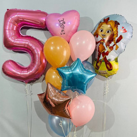 A bright set of balloons for a girl's birthday "Fairy Patrol"