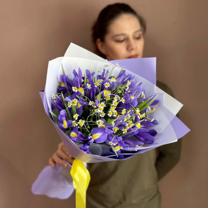 Bouquet of irises and daisies, standart